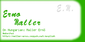 erno maller business card